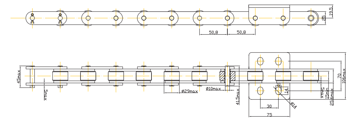 9+1 Double Grain Elevator Chain