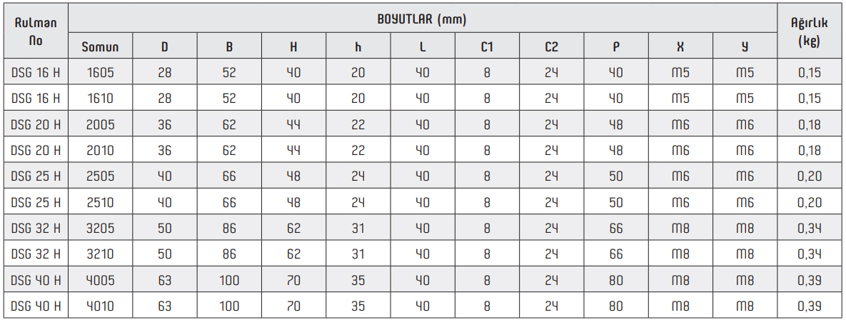 DSG Vidalı Mil Yatağı