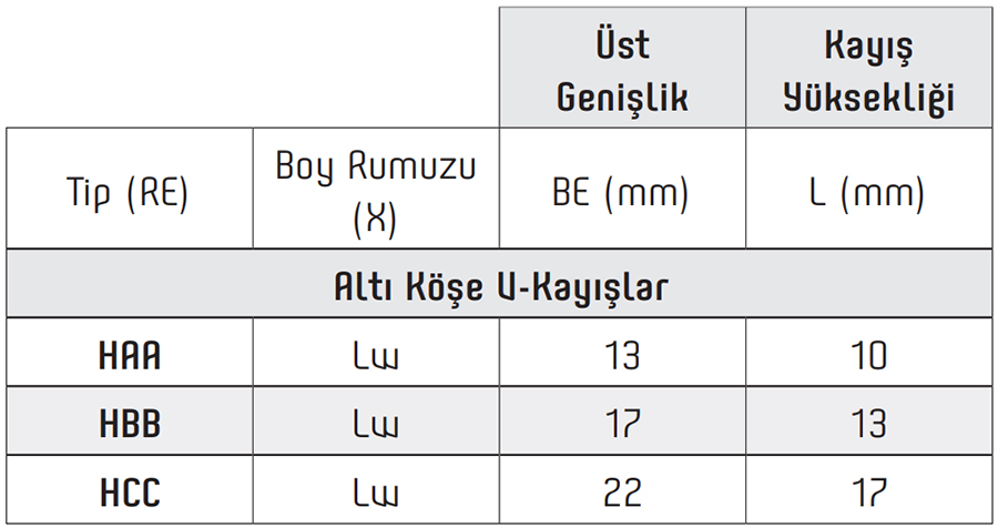 Altı Köşe Kayışlar